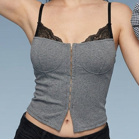Slate Lace Panel Cami Top alternate product view 5
