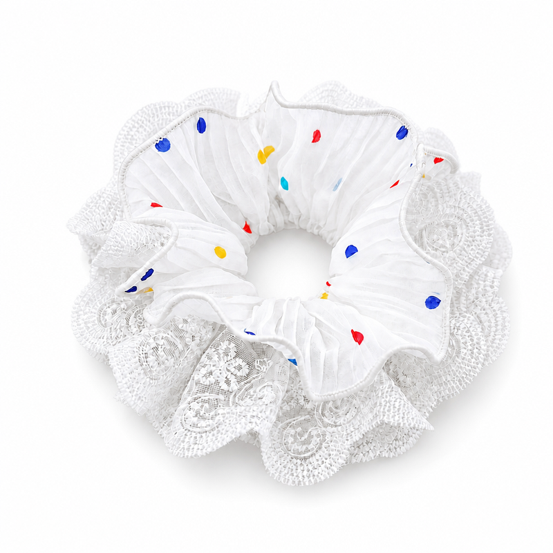 Confetti Lace Cloud Scrunchie on a clean white background