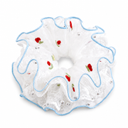 Rose Embroidery Pearl Scrunchie on a clean white background
