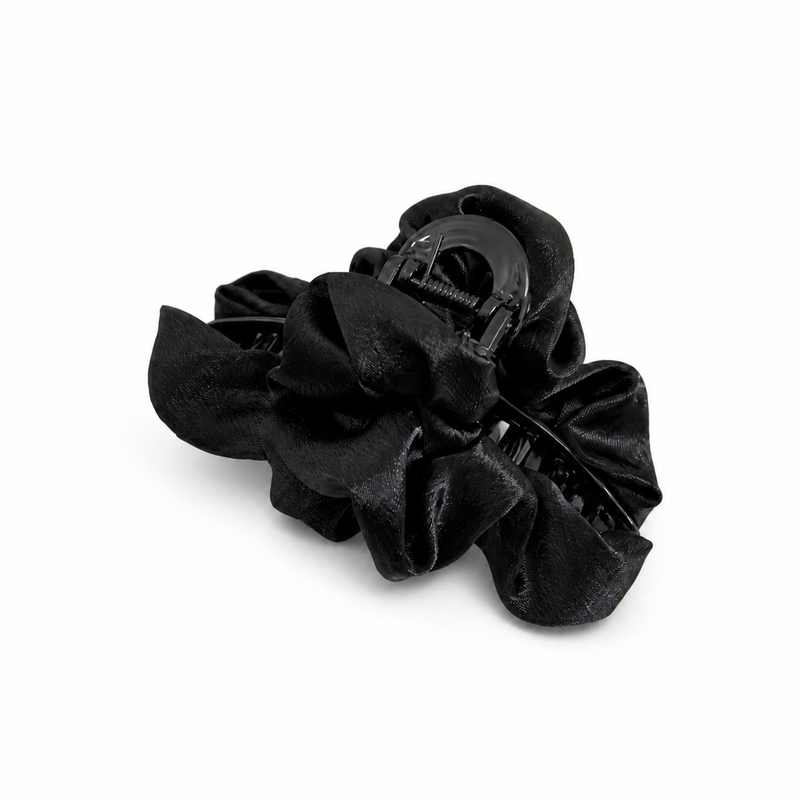 Ruched Fabric Statement Claw Clip on a pure white background with a natural product shadow