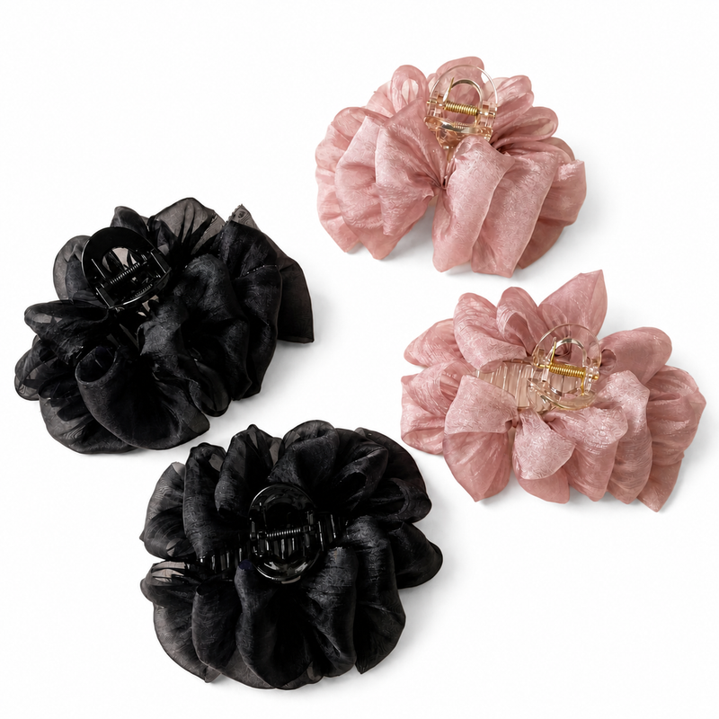Silk Cloud Claw Clip Set on a pure white background with a natural product shadow