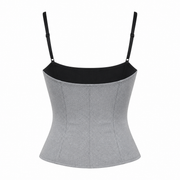 Slate Lace Panel Cami Top rear seam detail on a clean white background