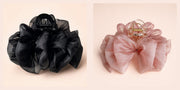 Silk Cloud Claw Clip Set — Black + Blush 2-Piece Set