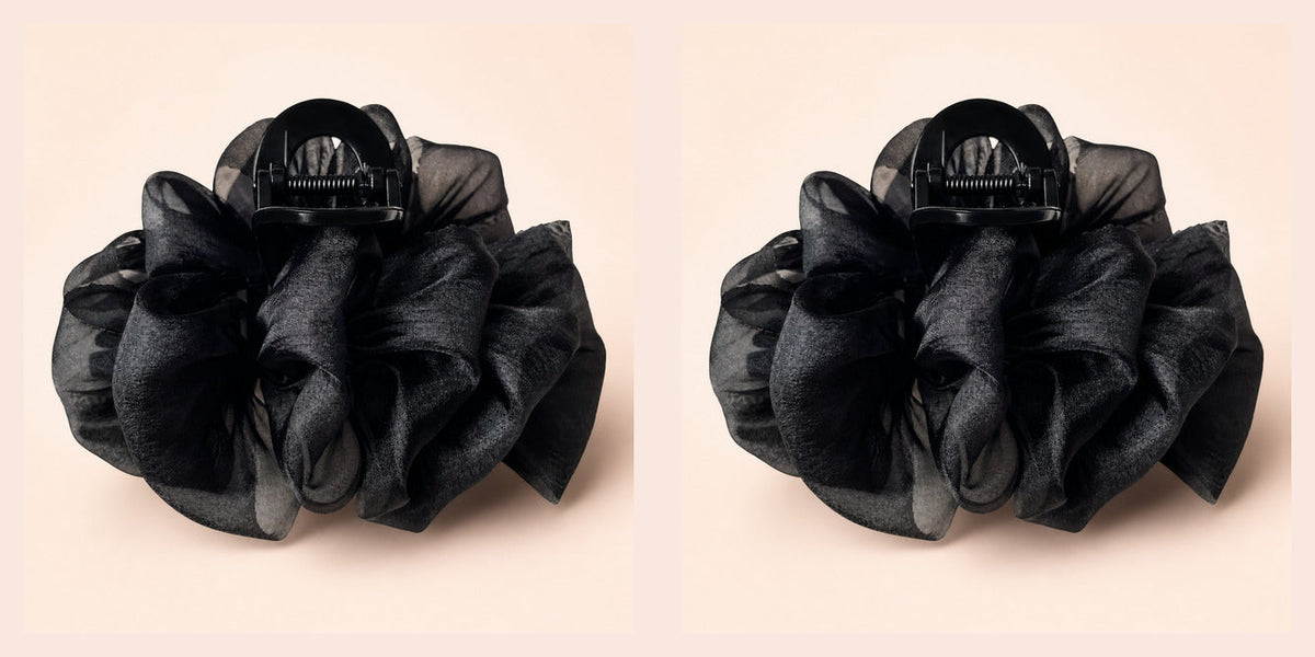 Silk Cloud Claw Clip Set — Black 2-Piece Set