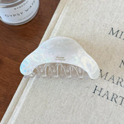 Iridescent Mini Claw Clip Set — Pearl White